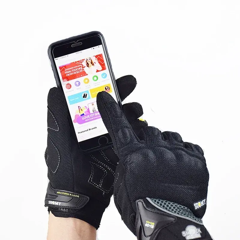 SUOMY Summer Motorcycle Gloves Breathable Touch Function Motocross Gloves Full Finger Moto Guantes Racing Gloves S-XXL