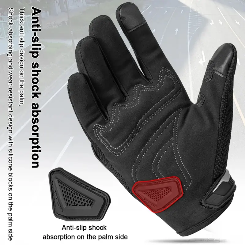 Lightweight Comfortable Summer Motorcycle Gloves Full Finger Touch Screen Compatible Unisex for Moto Riding and Cycling Guantes