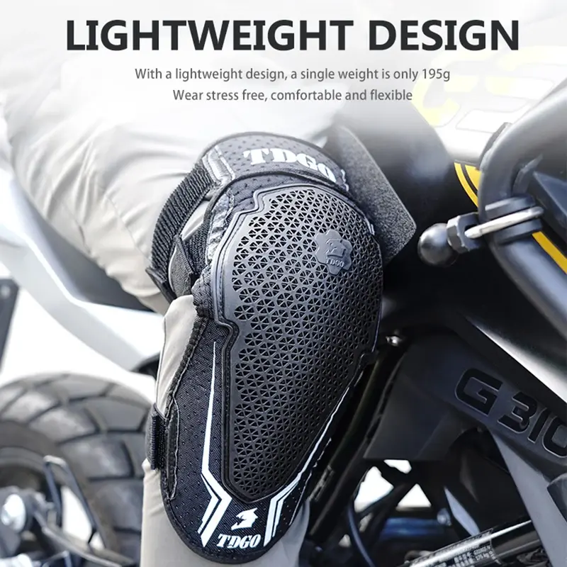 Breathable Adjustable Motocross Knee Pads Summer Motorcycle Riding Protective Guards with Mesh Design for Bike Racing, Cycling