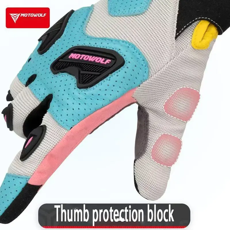 Motowolf Men's Summer Motorcycle Riding Gloves - Lightweight Breathable Design with TPR Protection & Touchscreen Anti-Slip Grip