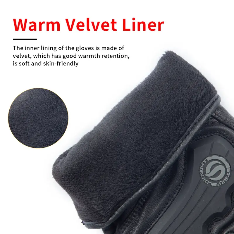 SFK  Genuine Leather Waterproof Motorcycle Gloves Touchscreen Protection Men Thermal Winter Warm Windproof Climbing Ski Items