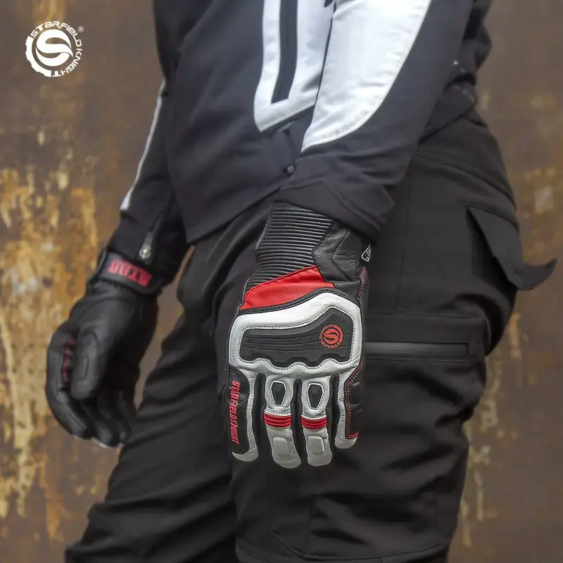 SFK  Genuine Leather Waterproof Motorcycle Gloves Touchscreen Protection Men Thermal Winter Warm Windproof Climbing Ski Items