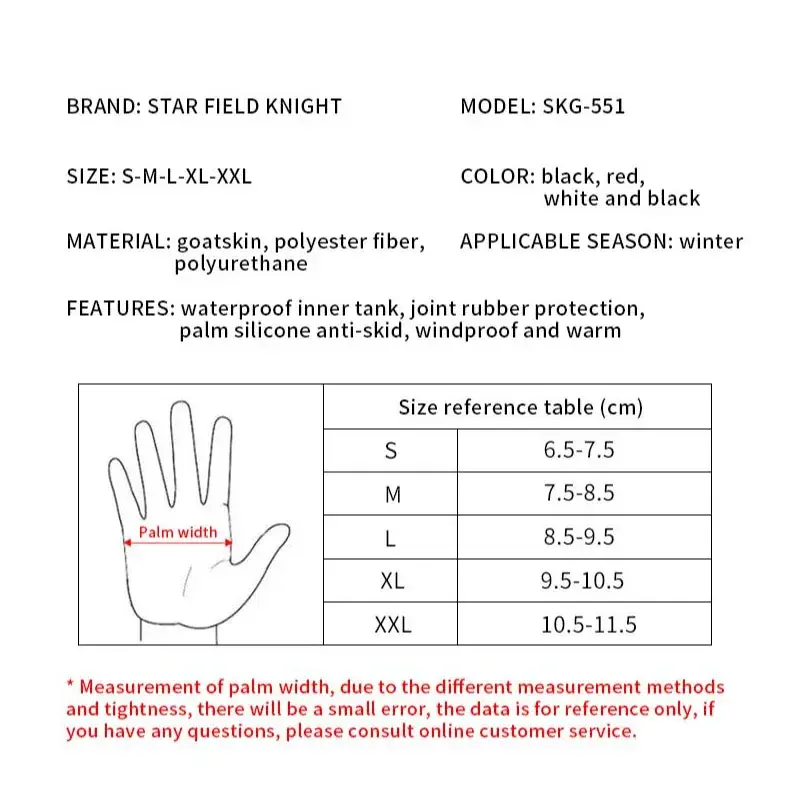 SFK  Genuine Leather Waterproof Motorcycle Gloves Touchscreen Protection Men Thermal Winter Warm Windproof Climbing Ski Items