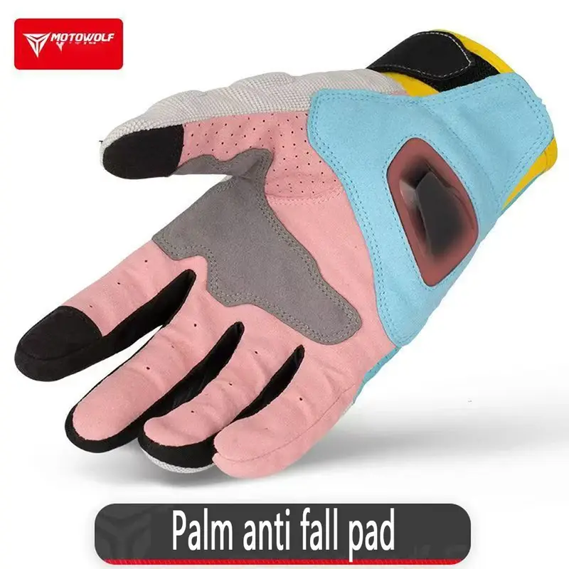 Motowolf Men's Summer Motorcycle Riding Gloves - Lightweight Breathable Design with TPR Protection & Touchscreen Anti-Slip Grip