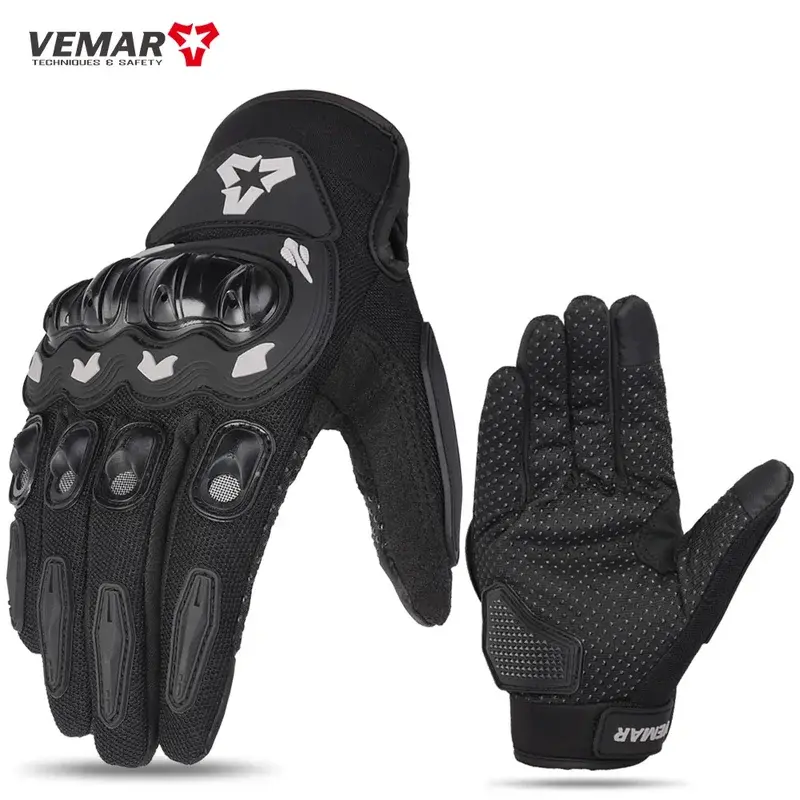 Durable Touchscreen Full-Finger Motorcycle Gloves with Hard Shell Knuckles Luvas for Summer Off-Road Cycling BMX and Dirt Biking
