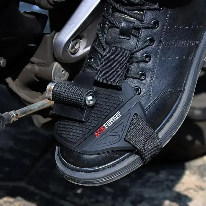 Adjustable Motorcycle Boot Protector Anti-Skid Silicone Gear Shift Pad for Men, Waterproof Motocross Shoes Cover Reinforced Toe