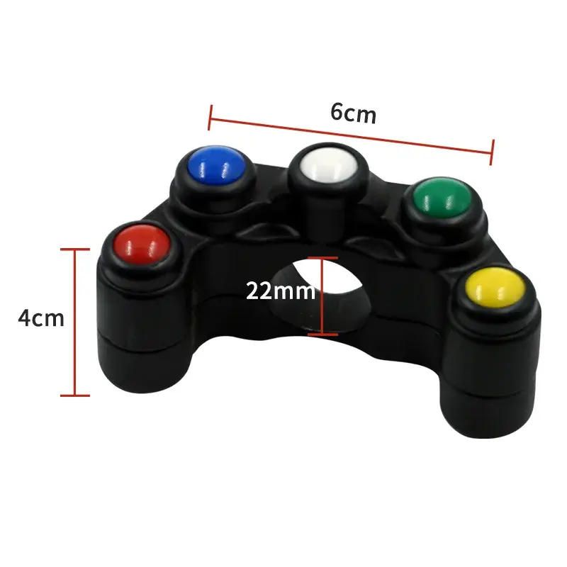 22mm Universal 5 button Array Motorcycle Switches Race Bikes Offroad Handlebar Switches Assembly Handle Bar Switch Accessories