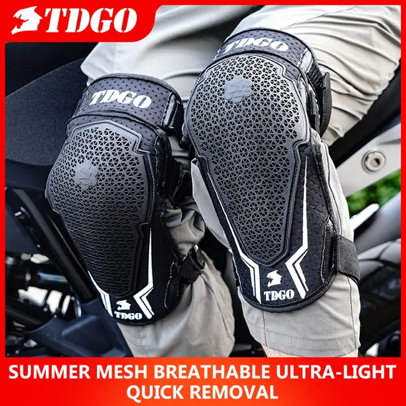 Motocross Protection Breathable Knee Pads for Summer Motorcycle Riding Adjustable Mesh Protective Guards for Bike Racing Cycling