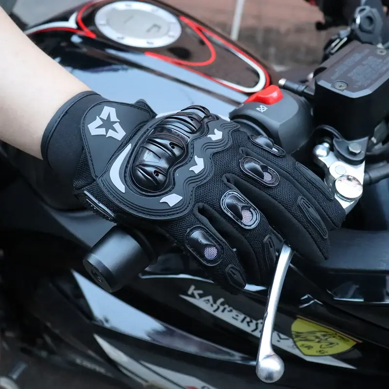 Durable Touchscreen Full-Finger Motorcycle Gloves with Hard Shell Knuckles Luvas for Summer Off-Road Cycling BMX and Dirt Biking