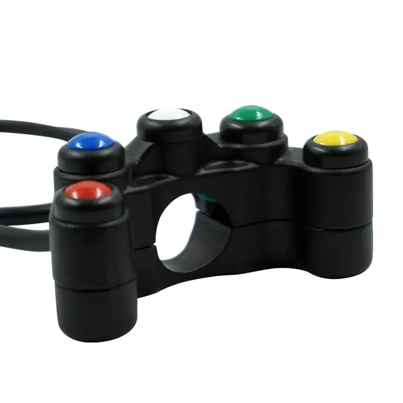 22mm Universal 5 button Array Motorcycle Switches Race Bikes Offroad Handlebar Switches Assembly Handle Bar Switch Accessories