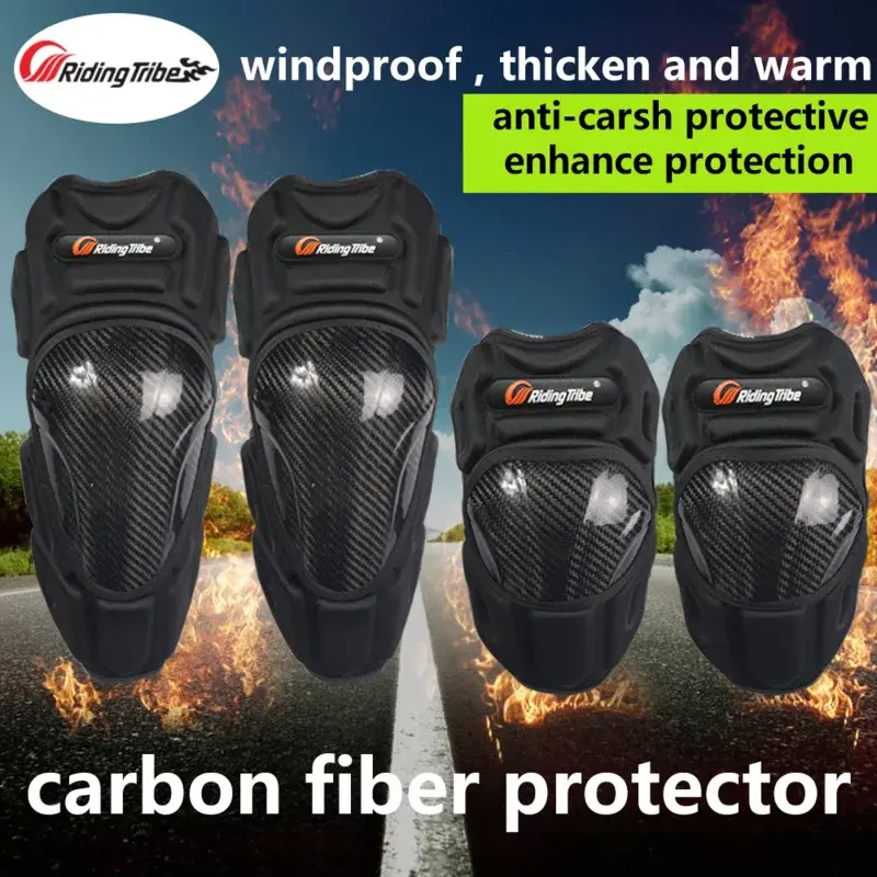 Motorcycle Kneepads Elbowpads Protective Gear Itmes Carbon Fiber Breathable Warm Anti-collision Rider Body elbow and knee Pads