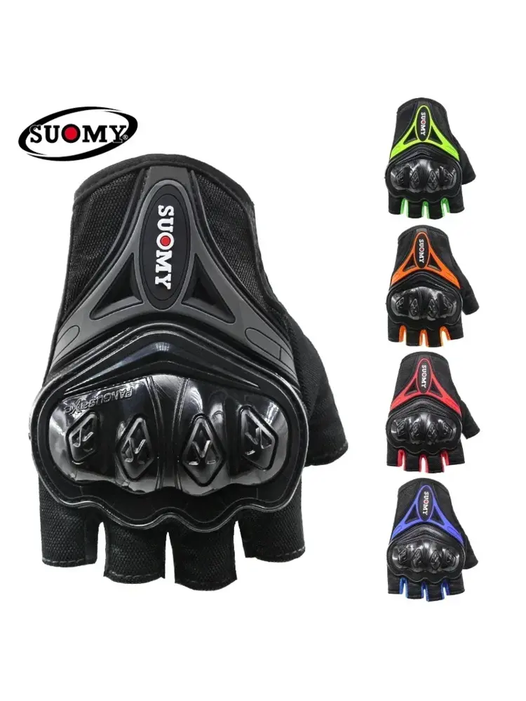 Suomy Half Finger Motorcycle Gloves Accessoire Protective Fingerless for Men&Women Bikers, Motocross, Riding & Cycling in Summer