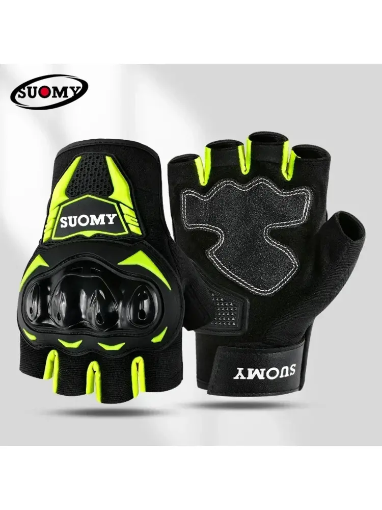 Suomy Half Finger Motorcycle Gloves Accessoire Protective Fingerless for Men&Women Bikers, Motocross, Riding & Cycling in Summer