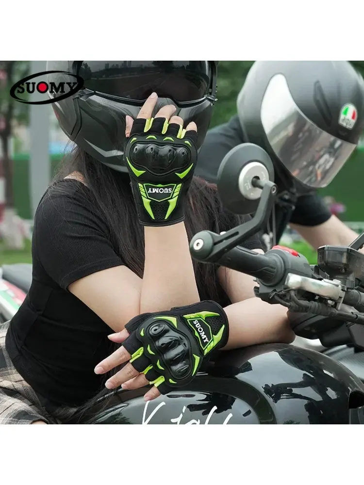 Suomy Half Finger Motorcycle Gloves Accessoire Protective Fingerless for Men&Women Bikers, Motocross, Riding & Cycling in Summer