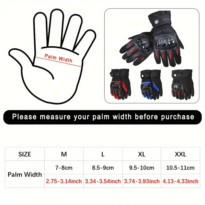 Motorcycle Racing Gloves Waterproof Windproof Winter Warm Leather Cycling Bicycle Cold Guantes Luvas Motor Motorbiker Glove Men