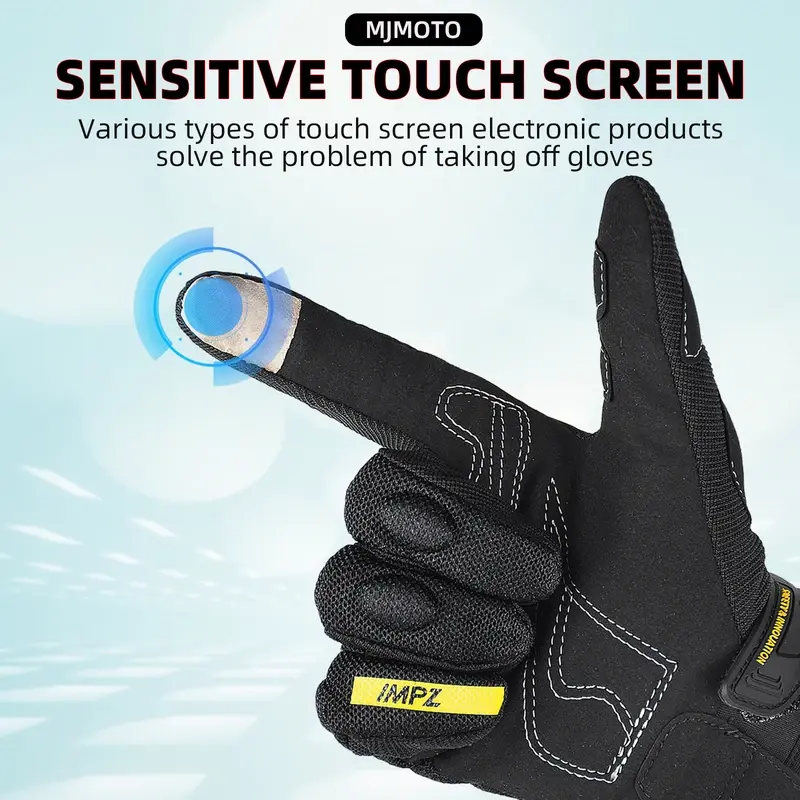 Pink Summer Motorcycle Gloves Men & Women Breathable Touchscreen Anti-Slip Crash-Proof Durable Riding Gear with Knuckle Protect