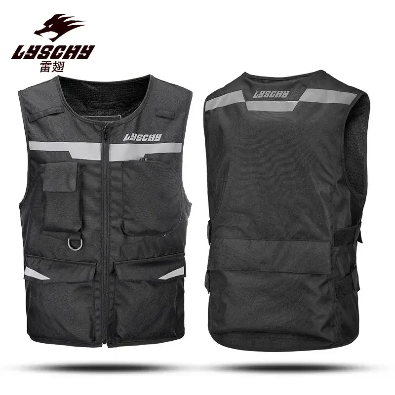 LYSCHY Reflective Waistcoat Jacket Waterproof Motocross Off-Road Racing Vest Motorcycle Touring Night Riding Moto Veste Clothing