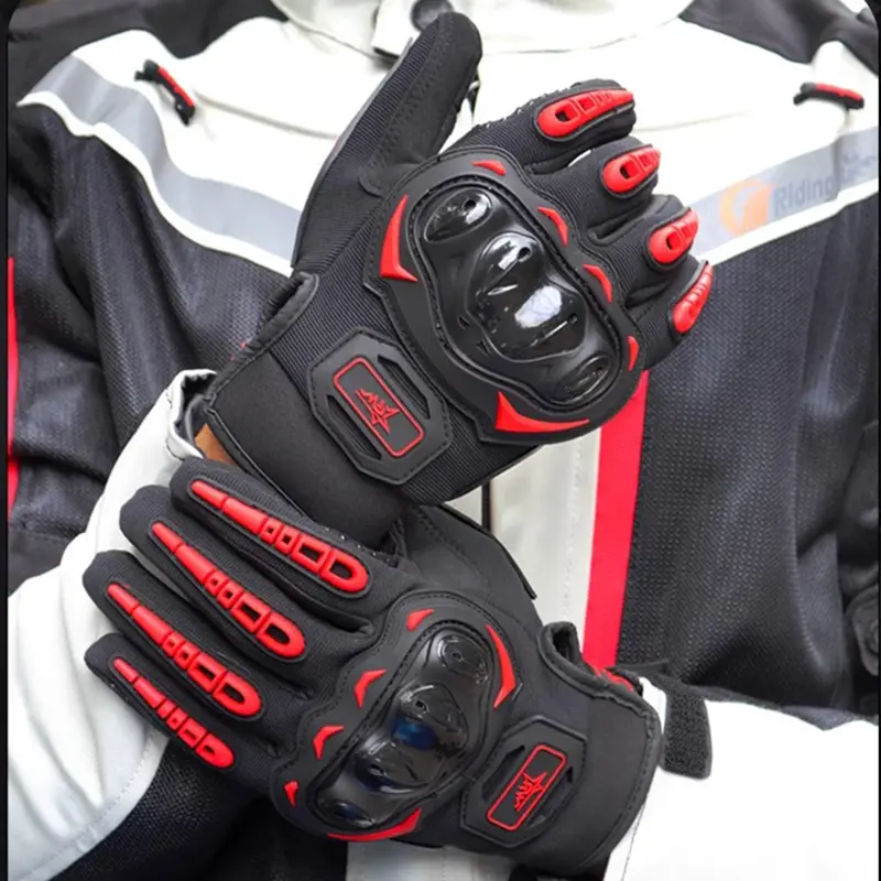 Breathable Touchscreen Enabled Motorcycle Polyester Gloves M-XXL Mesh Summer Riding Sports Glove for MTB/DirtBike/Work Driving
