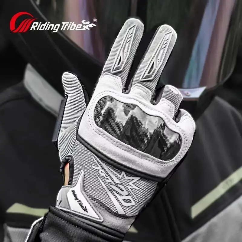 Professional Motorbike Gloves Men's Summer Carbon Fiber Breathable Riding Glove Lightweight Impact Protection for Motorcycle ATV