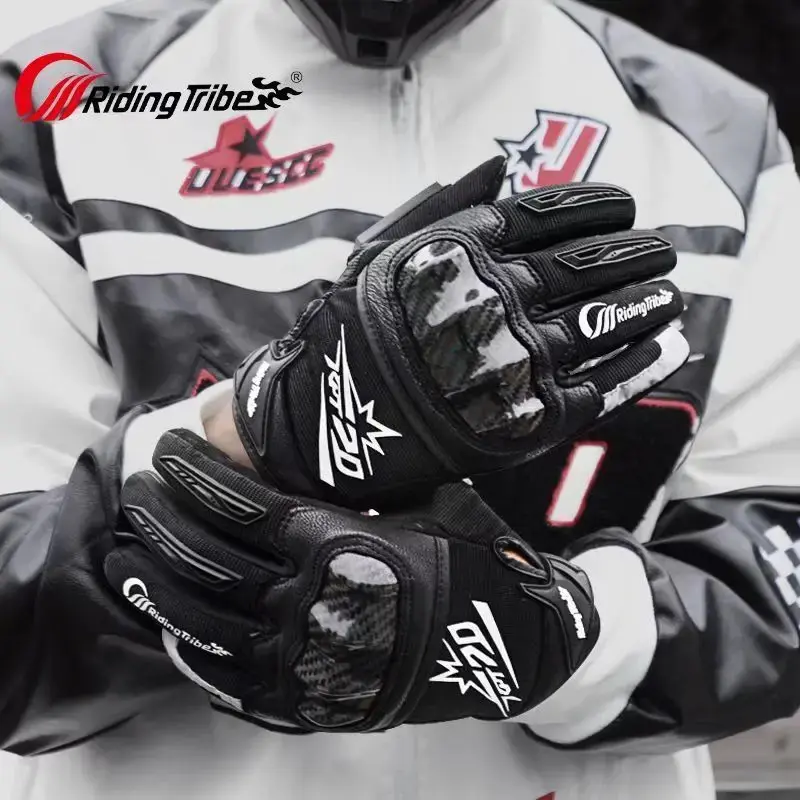 Professional Motorbike Gloves Men's Summer Carbon Fiber Breathable Riding Glove Lightweight Impact Protection for Motorcycle ATV