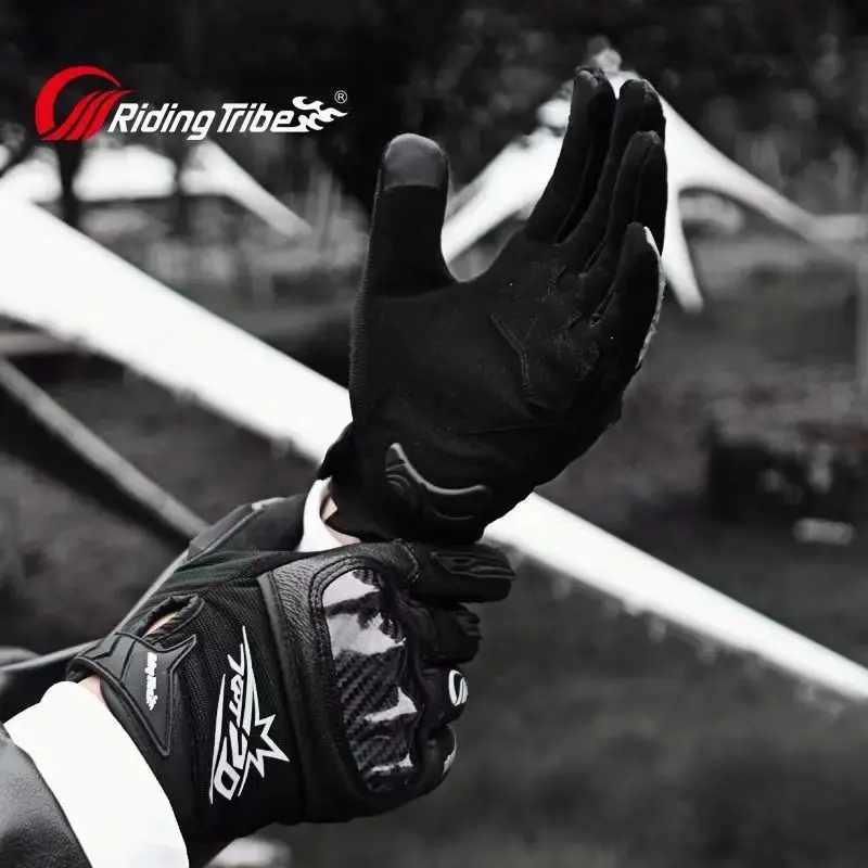 Professional Motorbike Gloves Men's Summer Carbon Fiber Breathable Riding Glove Lightweight Impact Protection for Motorcycle ATV