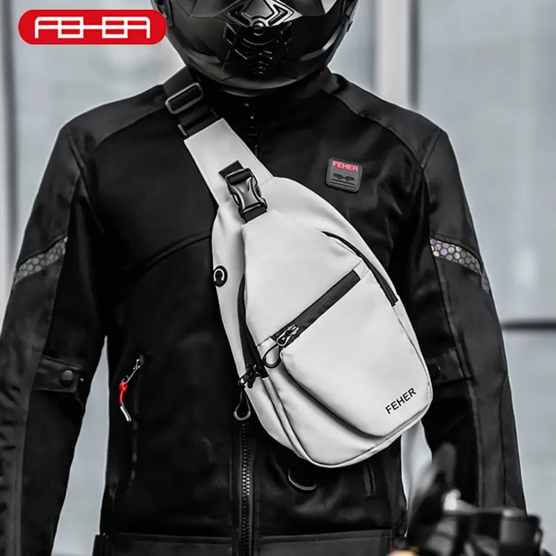 FEHER Multifunctional Motorcycle Commuter Bag High-Quality Large Capacity Stylish Neutral Color Accessories for Casual Travelers