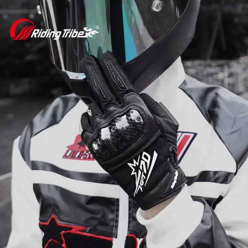 Professional Motorbike Gloves Men's Summer Carbon Fiber Breathable Riding Glove Lightweight Impact Protection for Motorcycle ATV