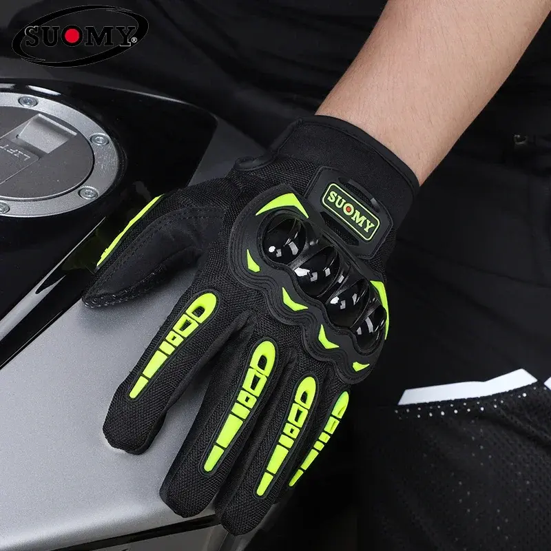 Suomy Summer Motorcycle Racing Gloves Men Women Breathable Mesh Motocross Glove Touch Screen Anti-Slip Protective Riding Items