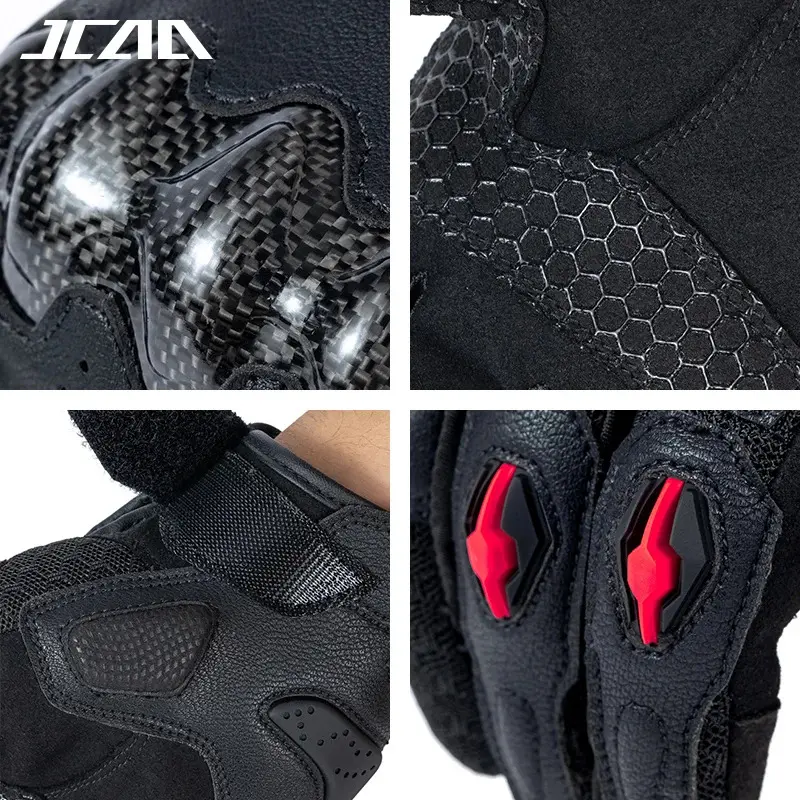 Premium Anti-Slip Carbon Fiber Motorcycle Gloves - Breathable Full Finger Protective Shell Shockproof Moto Riding for Men & Wome