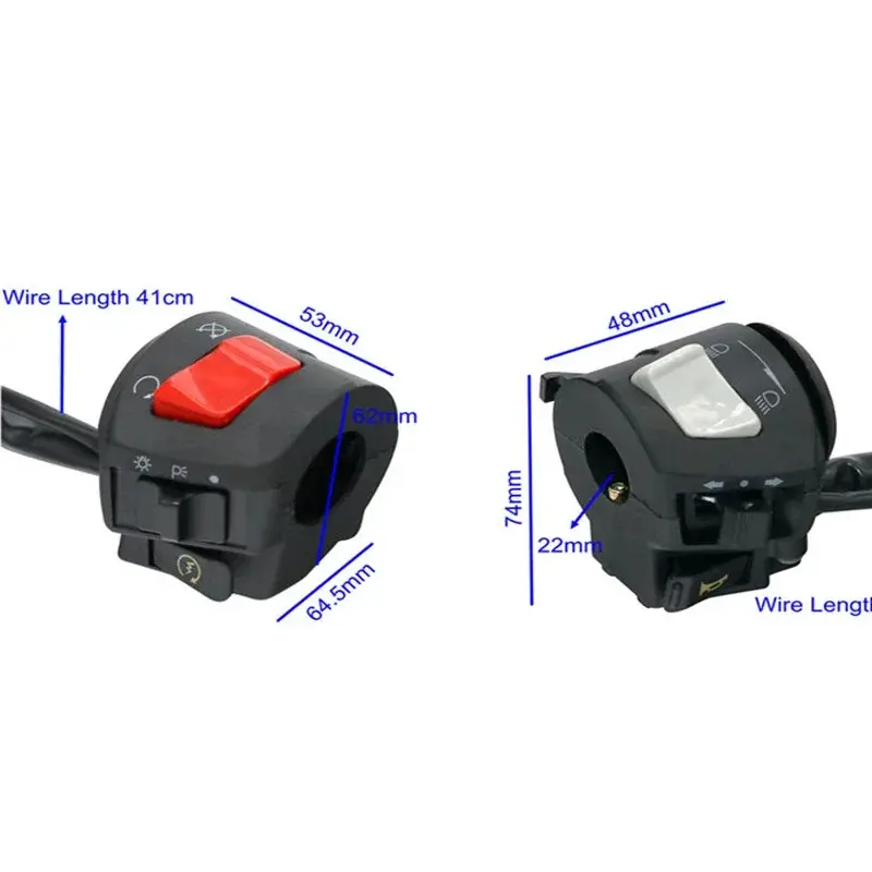 Motorcycle Handlebar Holder Switch Left Right Switches Horn Turn Signal Headlight Electric Starter Handlebar Controller Items