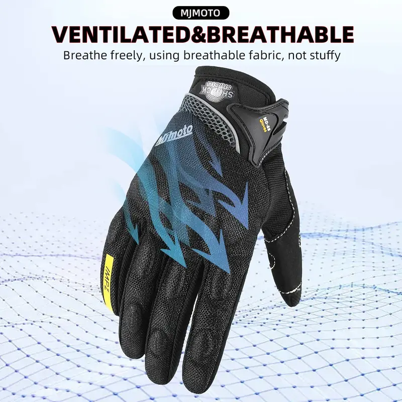 Pink Breathable Motorcycle Gloves for Men & Women - Summer Touchscreen Riding Gloves, Crash-Proof Durable Road Bike Cycling Gear