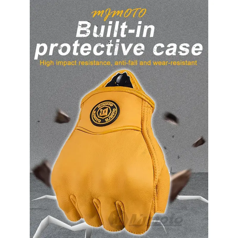 Premium Retro Style Motorcycle Gloves with Triple Protection Touchscreen Tips & Ventilated Design Best for Urban/Riding Item