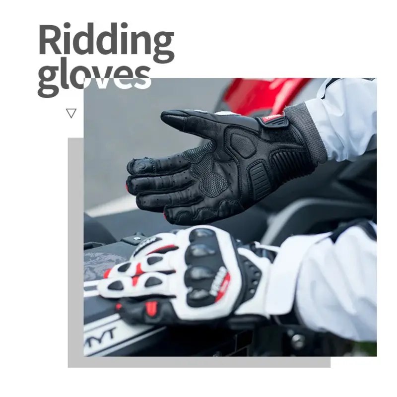 Vemar Moto Gloves Leather Motorcycle Off Road Enduro Accessories Motorbike Glove Motorcyclist Men White Luvas Gift