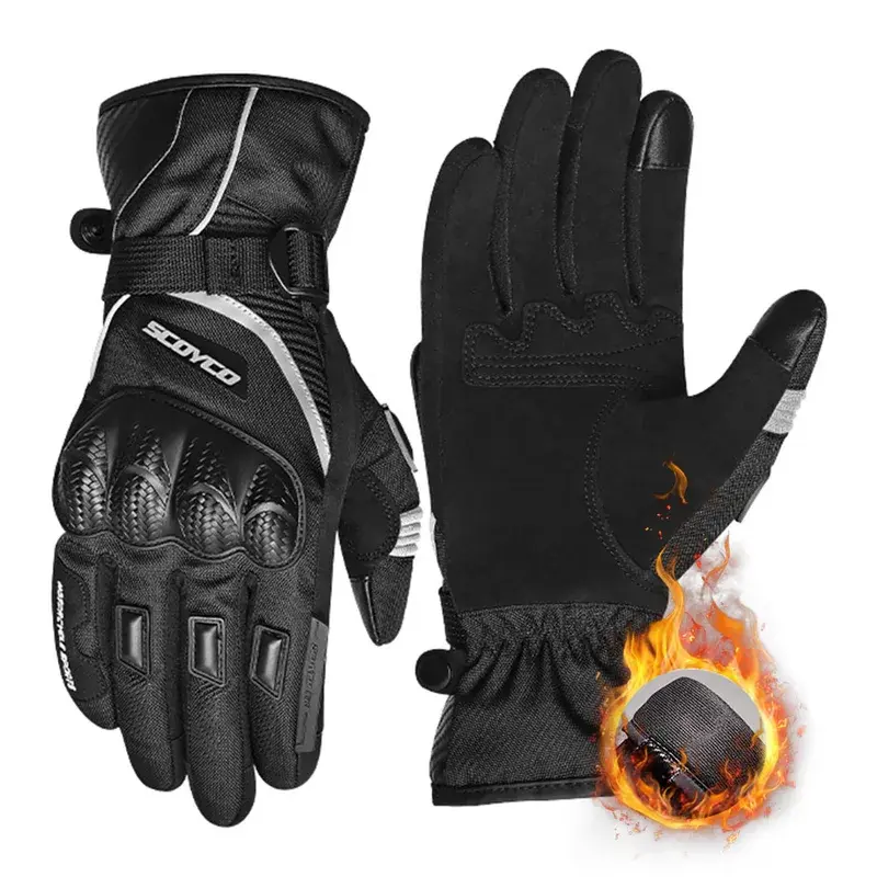Motorcycle Racing Gloves Waterproof Winter Motorbike Gloves Keep Warm Racing Gloves TPU Shell Guantes Moto Joint Protection Men