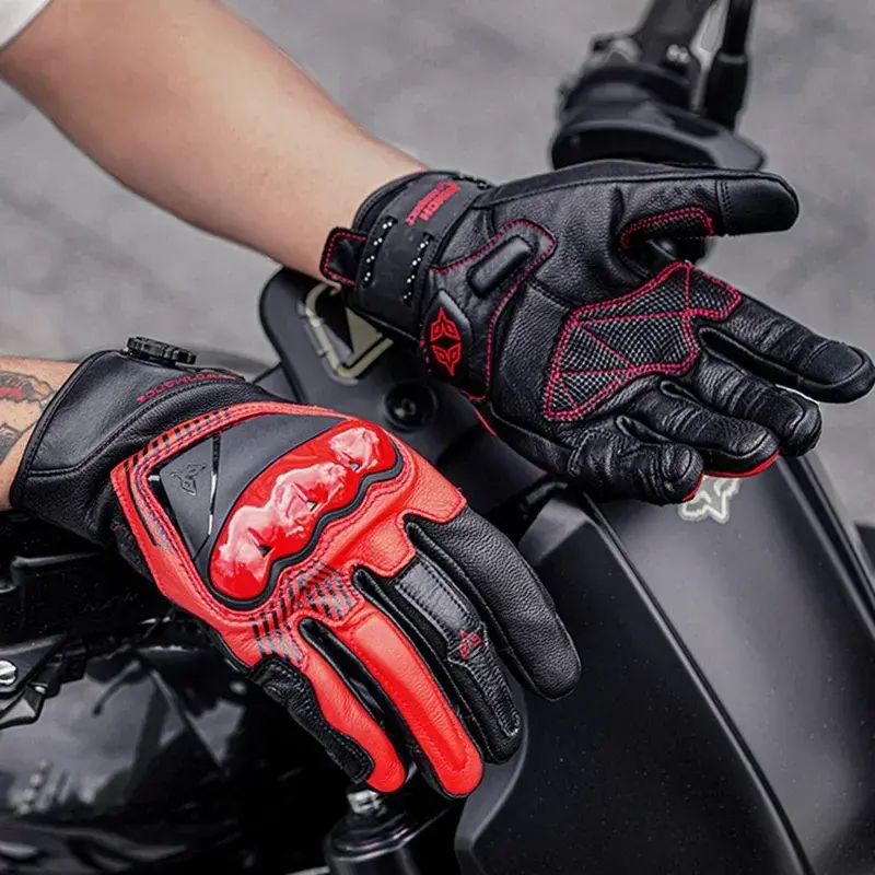 Motorcycle Riding Gloves High Strength Tpu Protection For Men And Women Offroad Breathable Sheepskin Anti-Fall Motocross Gloves