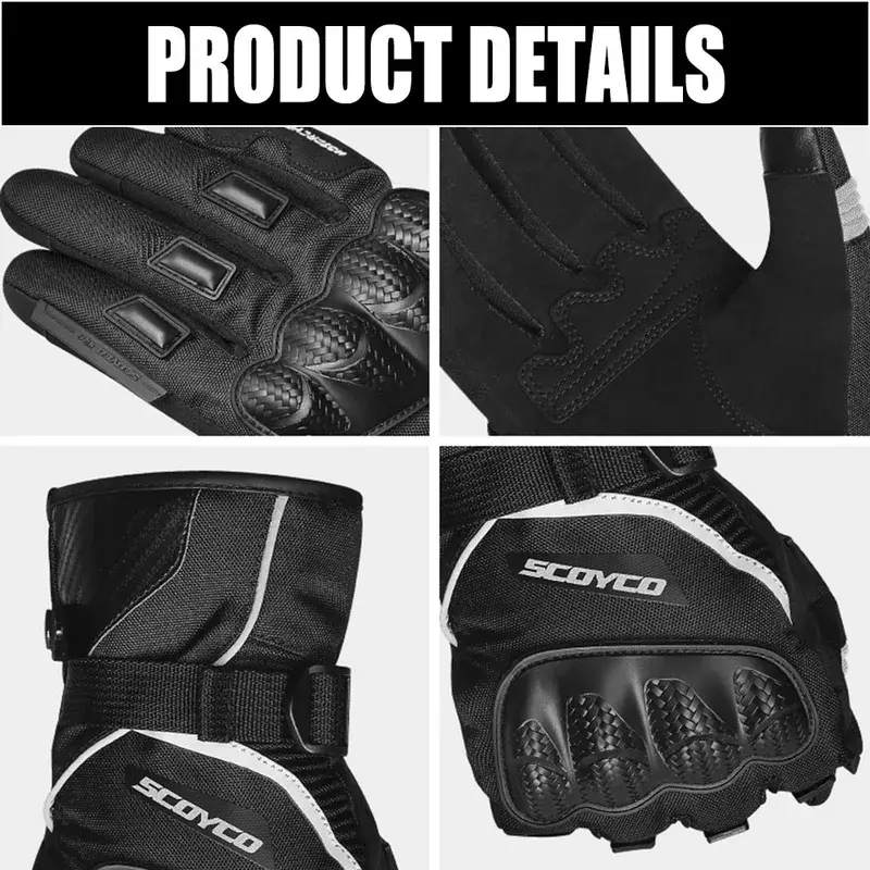 Motorcycle Racing Gloves Waterproof Winter Motorbike Gloves Keep Warm Racing Gloves TPU Shell Guantes Moto Joint Protection Men