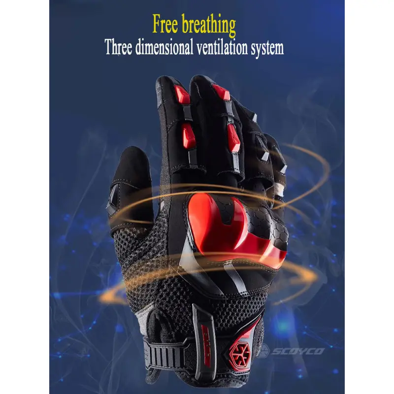 Winter Warm Carbon Motorcycle Riding Gloves Racing Guantes Touch Screen Men's Motorcross Offroad Waterproof Equipment  SCOYCO