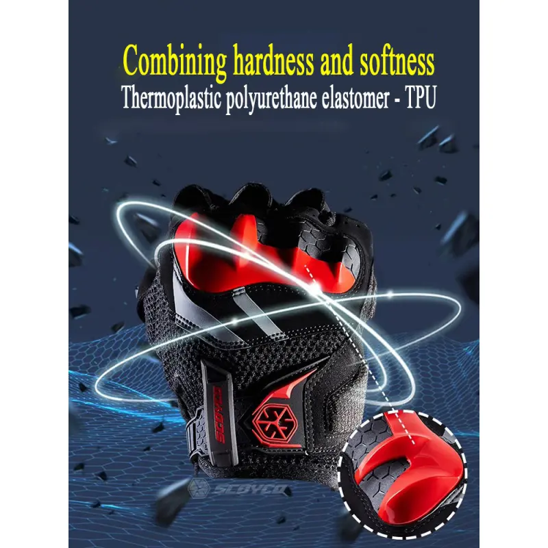 Winter Warm Carbon Motorcycle Riding Gloves Racing Guantes Touch Screen Men's Motorcross Offroad Waterproof Equipment  SCOYCO