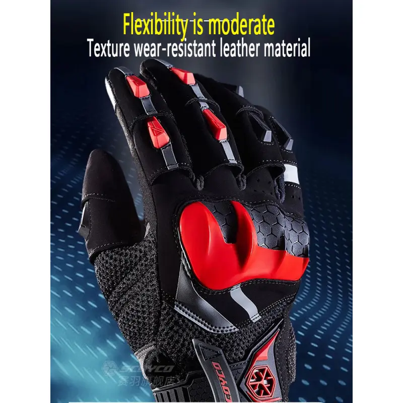 Winter Warm Carbon Motorcycle Riding Gloves Racing Guantes Touch Screen Men's Motorcross Offroad Waterproof Equipment  SCOYCO