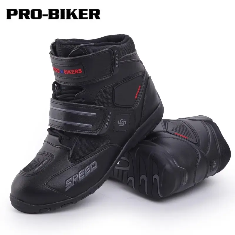 Men's soft pro motocross boots, waterproof & non-slip motorcycle shoes-must-have accesorios Moto for bikers & motorboats