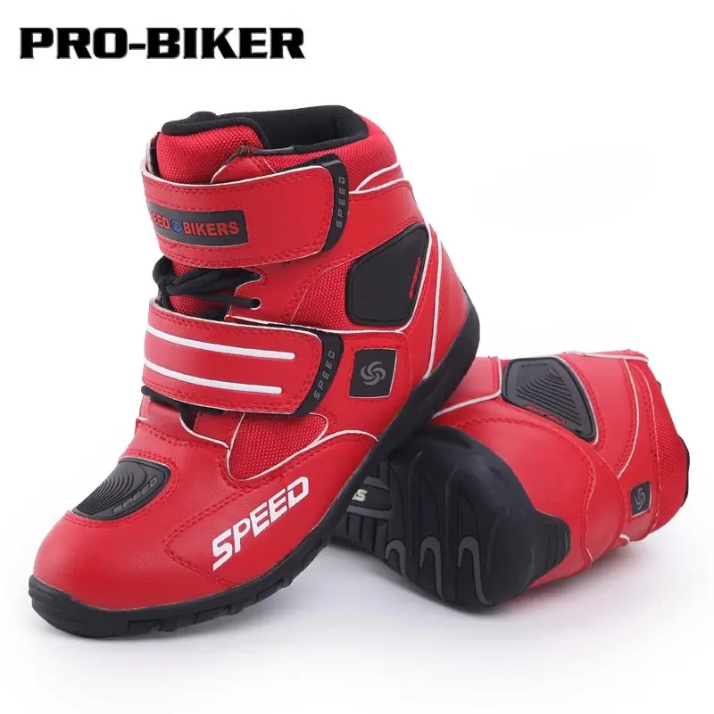 Men's soft pro motocross boots, waterproof & non-slip motorcycle shoes-must-have accesorios Moto for bikers & motorboats