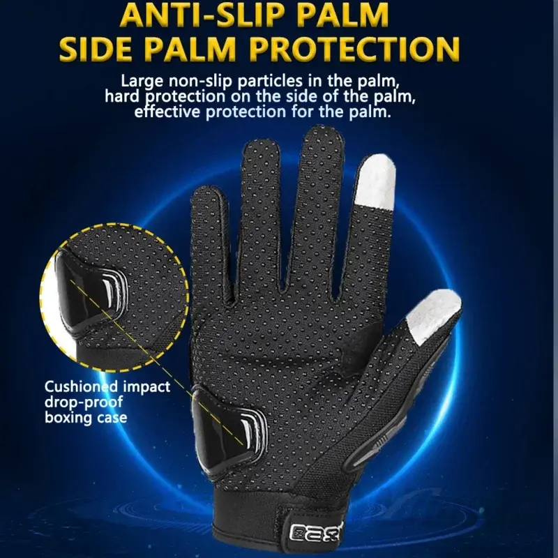 Summer Motorcycle Riding Gloves Full Finger Breathable Non-Slip Motocross Racing Touchscreen Biker Resistant Glove for Men Women