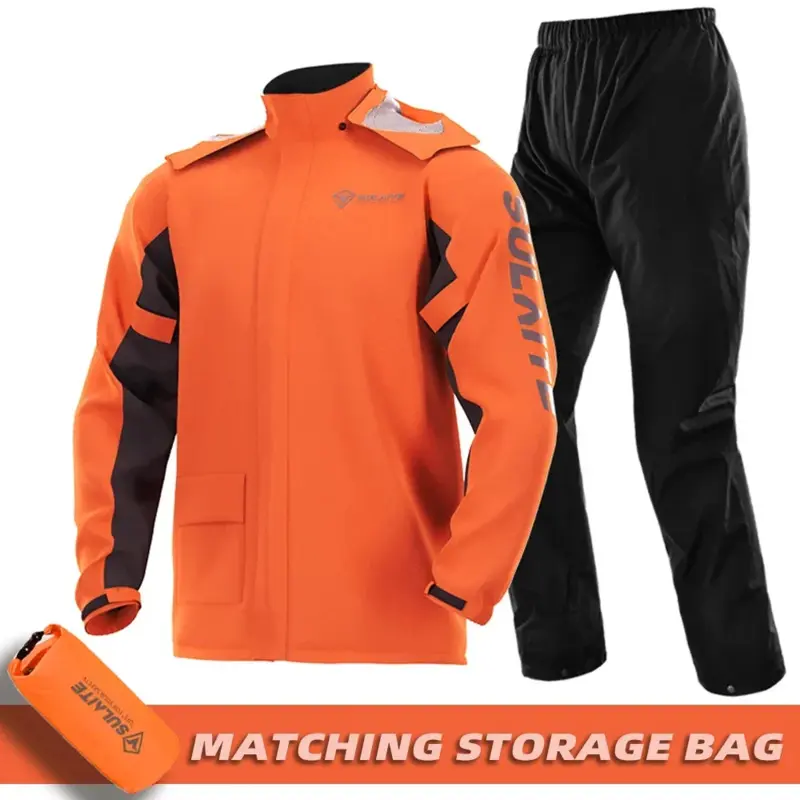 Outdoor Affordable Waterproof Motorcycle Rainwear Suit - Stormproof, Breathable, Night Reflective Raincoat  for All Seasons
