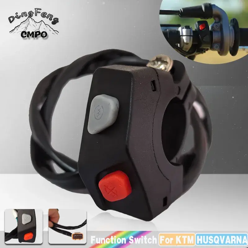 Universal 2 Function Motorcycle Switches Button Electric Flameout Starter Stop ON/OFF Moto Horn Kill Switch for KTM EXC-F SXF XC