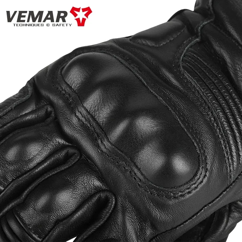 Four Season Windproof Motorcycles Gloves Genuine Leather Anti Drop Men Summer Cowhide Retro Rider Equipment Sheepskin Gloves