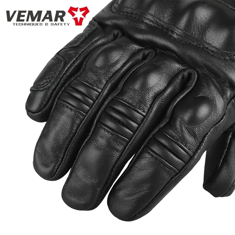 Four Season Windproof Motorcycles Gloves Genuine Leather Anti Drop Men Summer Cowhide Retro Rider Equipment Sheepskin Gloves