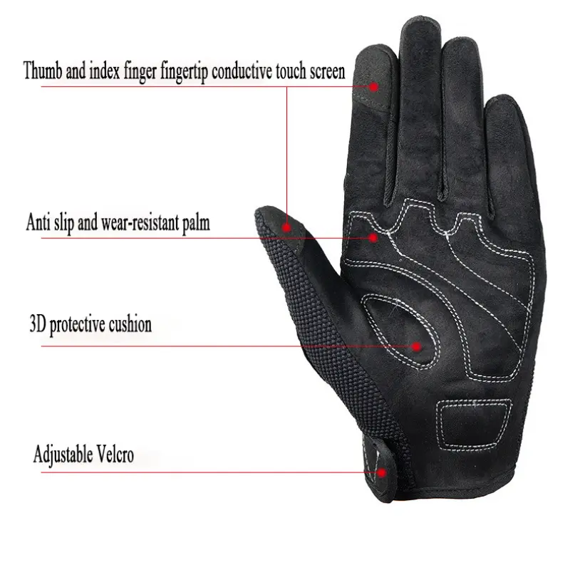 VROTE Summer Motorcycle Gloves Full Finger Guante ABS Touchscreen Gant Moto Climbing Cycling Riding Men Racing Breathable Luvas