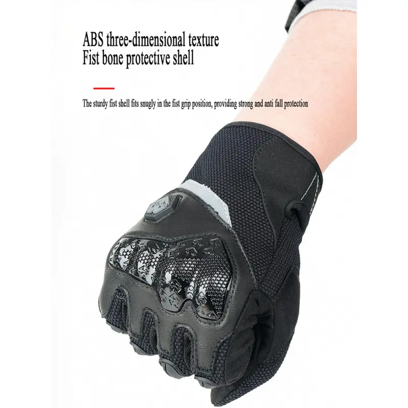VROTE Summer Motorcycle Gloves Full Finger Guante ABS Touchscreen Gant Moto Climbing Cycling Riding Men Racing Breathable Luvas