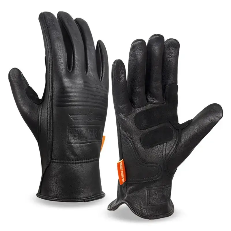 Heavy-Duty Motorcycle Riding Gloves – Yellow Black Design, Windproof Sheepskin, Non-Slip Protection for Work & Outdoor Adventure