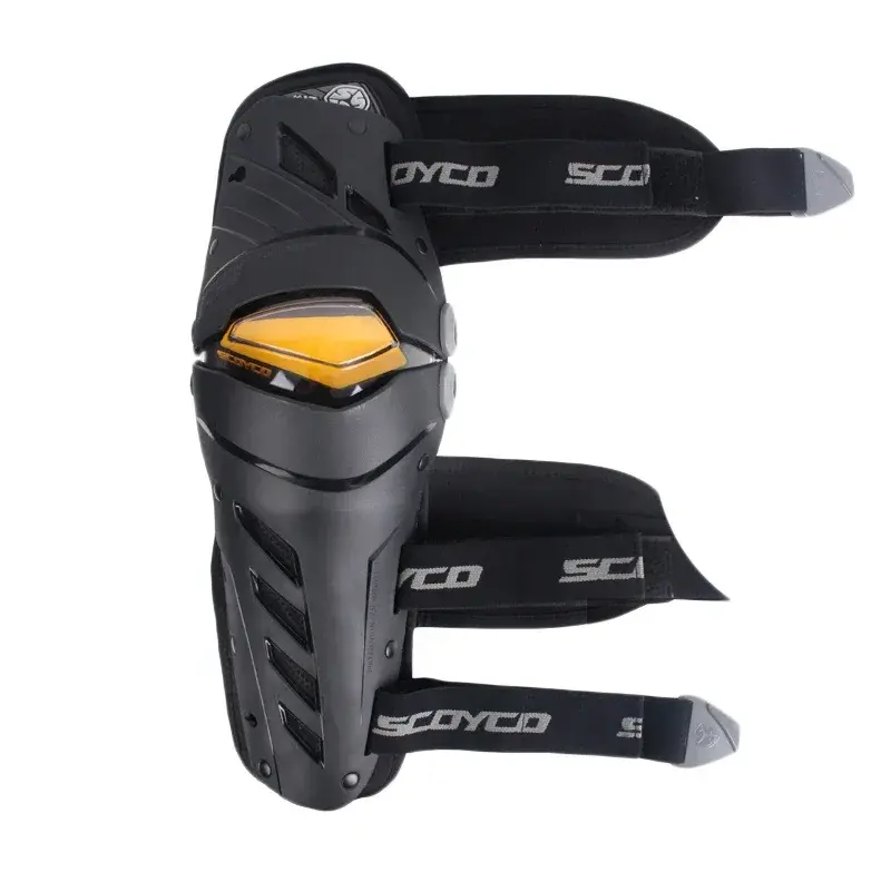 SCOYCO Motorcycle Knee Pads CE Certified - Adjustable Motocross Knee & Shin Guards for Men, Anti-Slip 2-in-1 Crashproof Armor